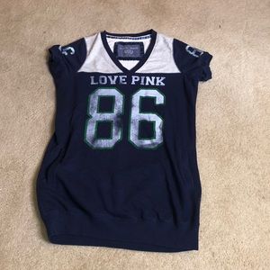 PINK UNIVERSITY LOUNGE WEAR BLUE/GREY SIZE LARGE